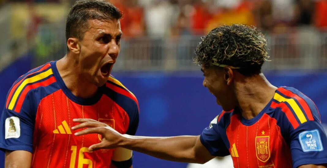 Rodri og Lamine Yamal